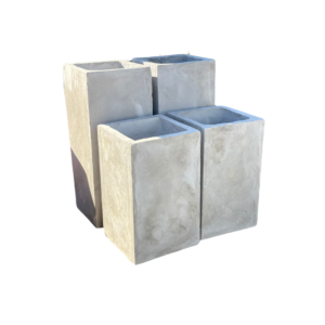 Maceta rectangular gris